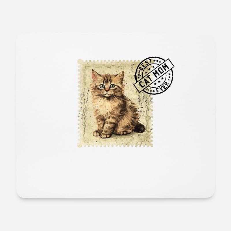 Katzen-Mama Katze Katzenstempel Katzenmütter - Mousepad (Querformat) - Weiß