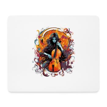 Cello player, cellist-musician - Mouse Pad (horizontal) - white - Front