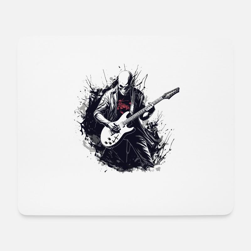 Gitarristen Musiker E-Gitarren Akustik-Gitarre - Mousepad (Querformat) - Weiß