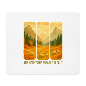 Berge, die Gold atmen - Mousepad (Querformat) - Weiß - Vorne