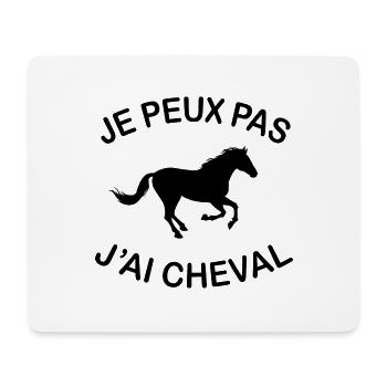 Je Peux Pas J'ai Cheval - Tapis de souris (format paysage) - blanc - Devant