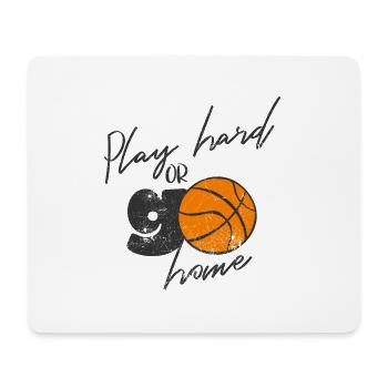 BASKETBALL PLAY HARD SLAM DUNK TEAM GO HOME MOTIV - Mousepad (Querformat) - Weiß - Vorne