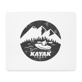 KAYAK TOURS CANOË RAFTING SPORTS NAUTIQUES DE RIVIÈRE MOTIF - Tapis de souris (format paysage) - blanc - Devant