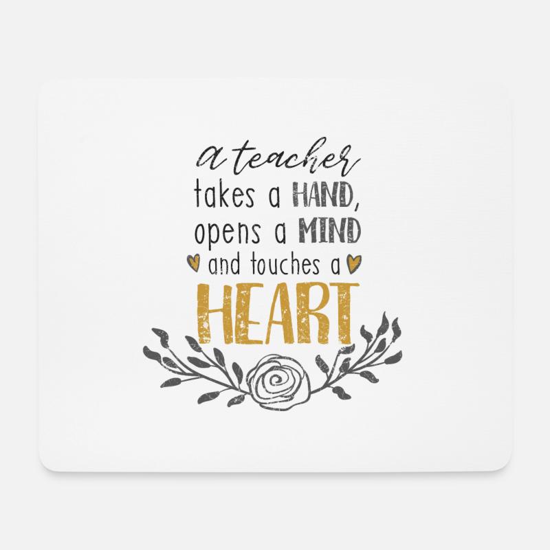 LEHRER LEHRERIN HAND OFFEN GEIST HERZ GESCHENK - Mousepad (Querformat) - Weiß
