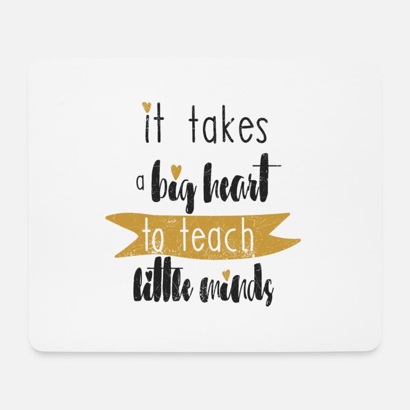 LEHRER LEHRERIN GROßES HERZ GEISTE SPRUCH GESCHENK - Mousepad (Querformat) - Weiß