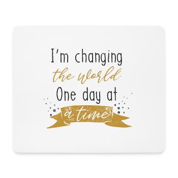 LEHRER ANDER ÄNDERE WELT TAG SPRUCH MOTIV GESCHENK - Mousepad (Querformat) - Weiß - Vorne