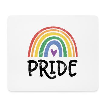 STOLZER STOLZ REGENBOGEN LIEBE HERZEN LIEBEN MOTIV - Mousepad (Querformat) - Weiß - Vorne