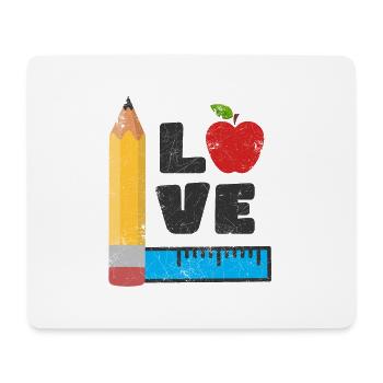 LOVE RETOUR À L’ÉCOLE JOUR D’ÉCOLE 1ÈRE ANNÉE MOTIFS DE POMMES - Tapis de souris (format paysage) - blanc - Devant