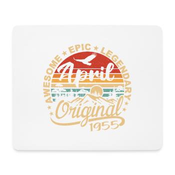 April 1955 Birthday Gift, Born in April 1955 - Mouse Pad (horizontal) - white - Front