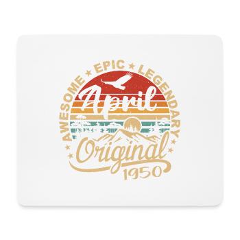 April 1950 Birthday Gift, Born in April 1950 - Mouse Pad (horizontal) - white - Front