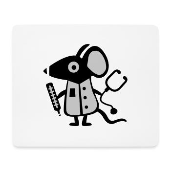 Souris médecin - Docteur - rat - Tapis de souris (format paysage) - blanc - Devant