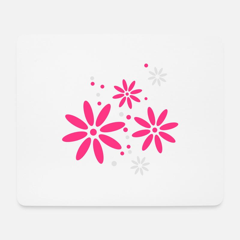 Blume, Frühling, Sommer, Schmetterling, Ranke - Mousepad (Querformat) - Weiß