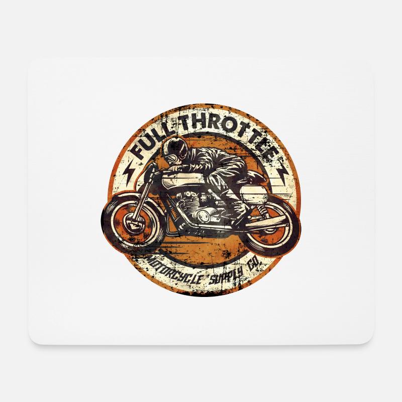 SSD Full Throttle retro racer - RAHMENLOS Biker - Mousepad (Querformat) - Weiß