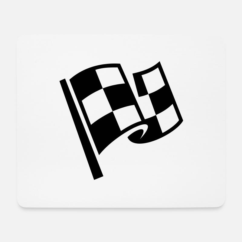 Flagge Rennen Ziel Auto - Mousepad (Querformat) - Weiß