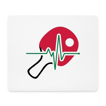 Tischtennis Puls - Mousepad (Querformat) - Weiß - Vorne