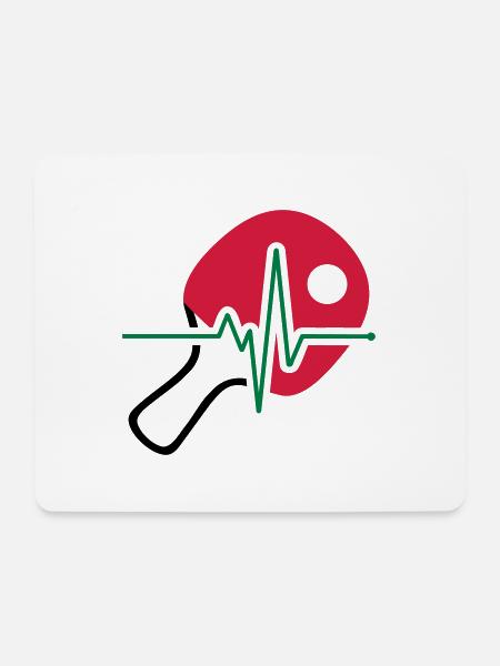 Tischtennis Puls - Mousepad (Querformat) - Weiß