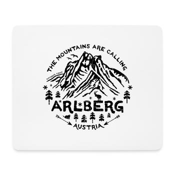 Arlberg_Patteriol_schwarz.png - Mousepad (Querformat) - Weiß - Vorne
