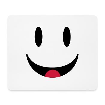 Glücklicher Smiley mit Zunge - Mousepad (Querformat) - Weiß - Vorne
