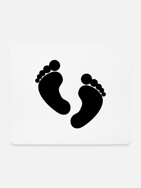 füsse symbol - Mousepad (Querformat) - Weiß