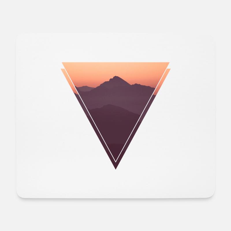 Berge Dreieck - Mousepad (Querformat) - Weiß