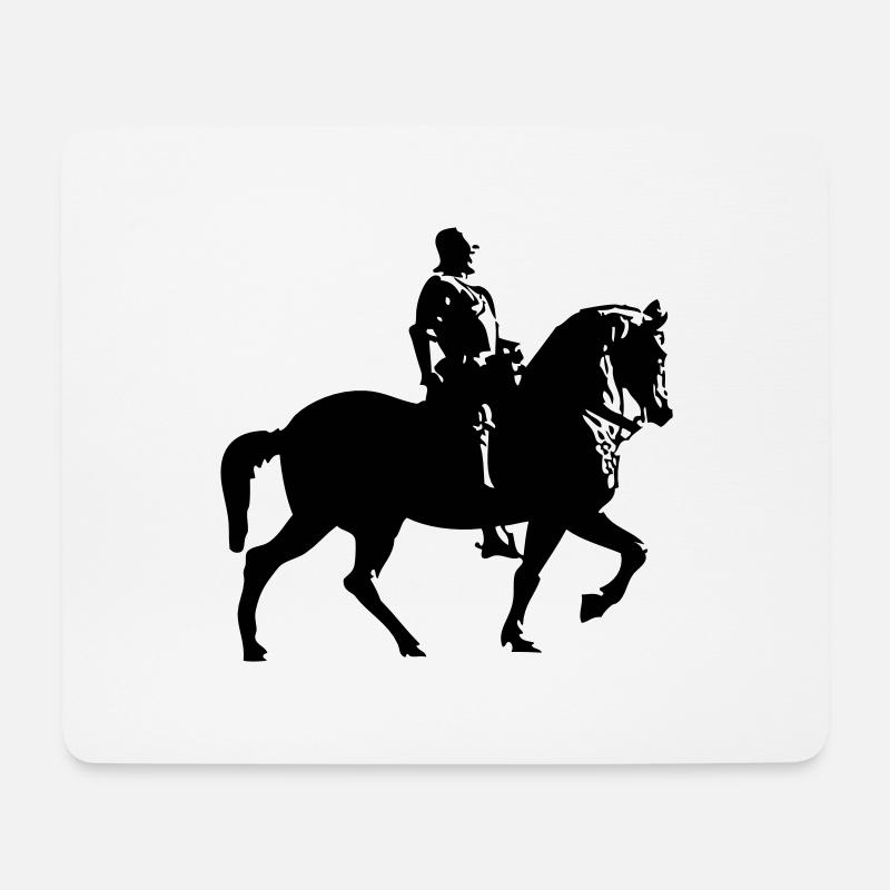 Pferd und Reiter - Mousepad (Querformat) - Weiß