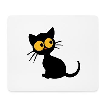 Schwarzes Kätzchen - Mousepad (Querformat) - Weiß - Vorne