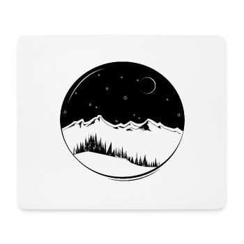 Night stars forest and mountains gift - Mouse Pad (horizontal) - white - Front