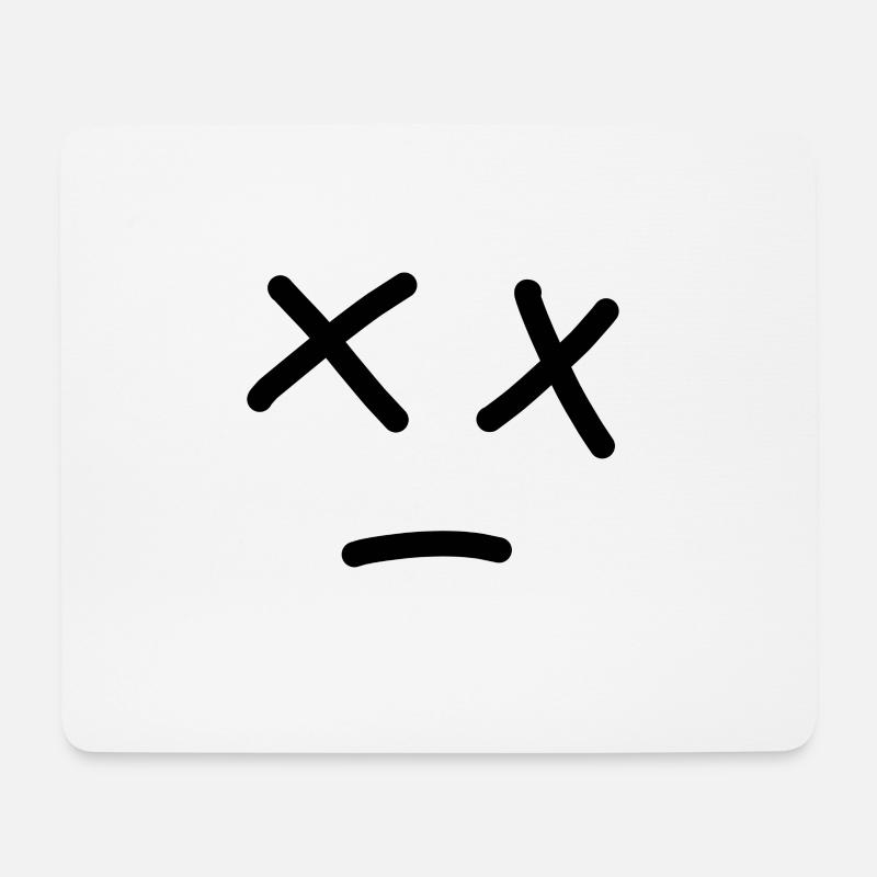 Smiley triste X ( - Tapis de souris (format paysage) - blanc