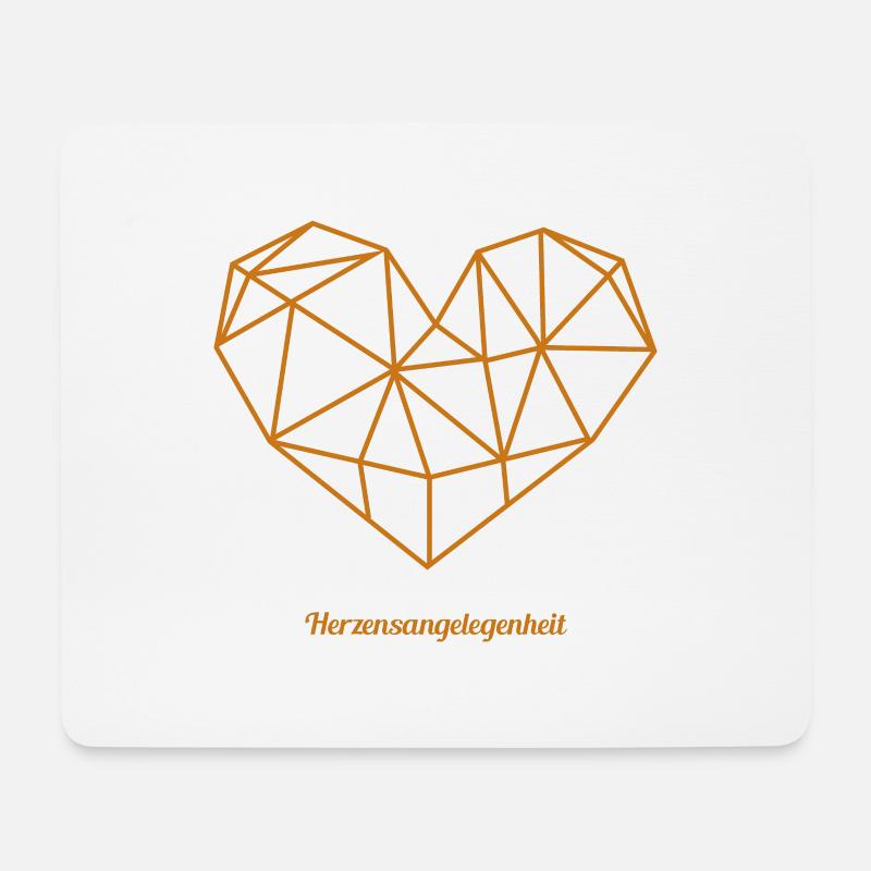 Herzensangelegenheit mit goldenem Schriftzug - Mousepad (Querformat) - Weiß