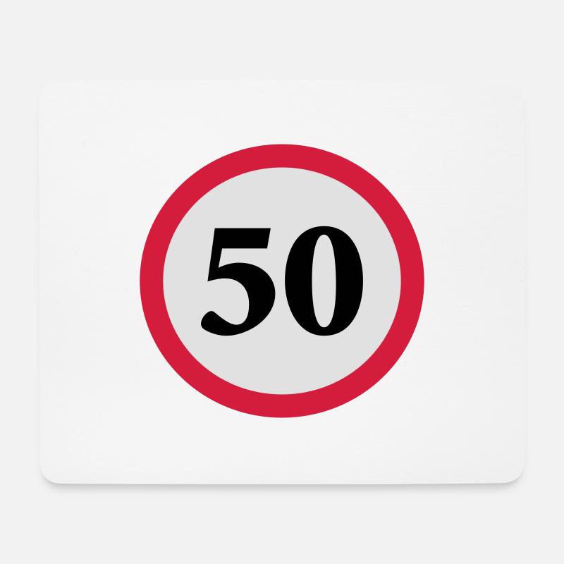 geschwindigkeitstafel_50 - Mousepad (Querformat) - Weiß