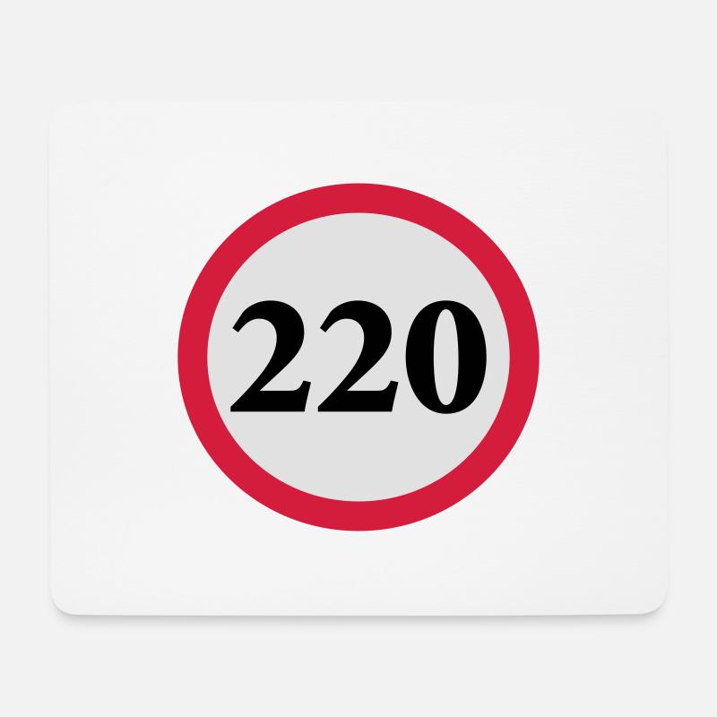 geschwindigkeitstafel_220 - Mousepad (Querformat) - Weiß