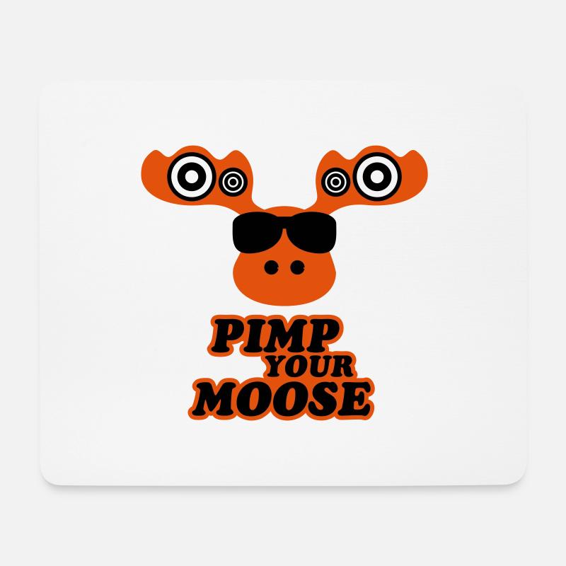 Pimp your Moose (Lustiger Musik Elch) - Mousepad (Querformat) - Weiß