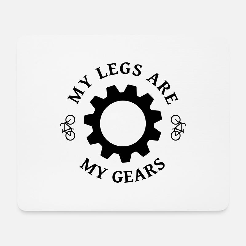 My legs are my gear - Mousepad (Querformat) - Weiß