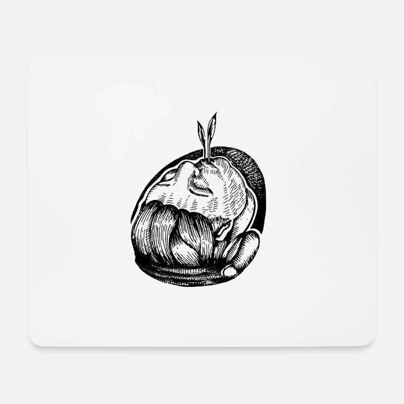 Kopf Schwarz - Mousepad (Querformat) - Weiß