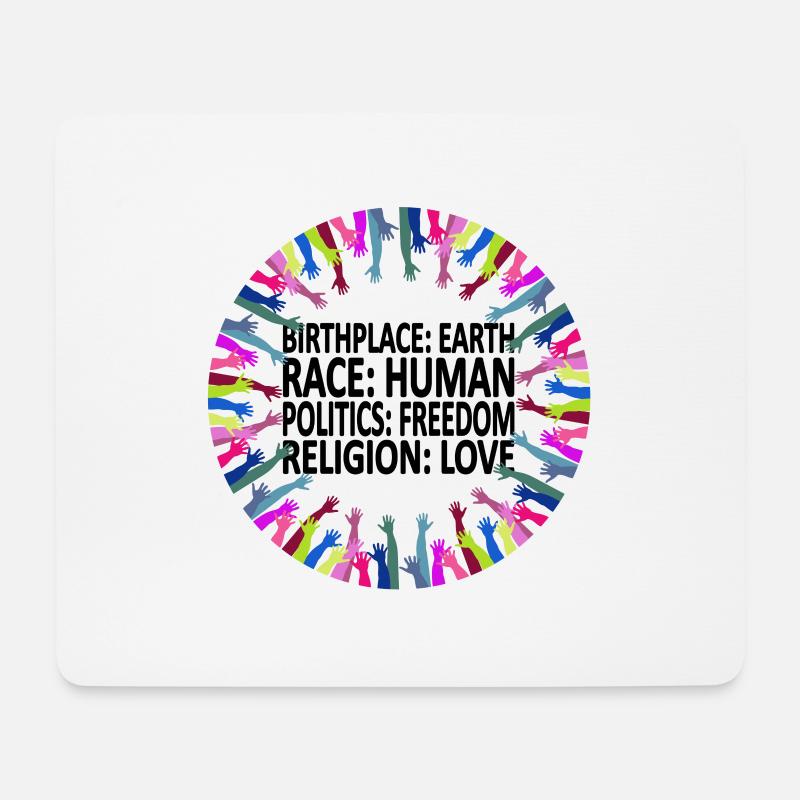 Gegen Rassismus (englisches Shirt) - Mousepad (Querformat) - Weiß