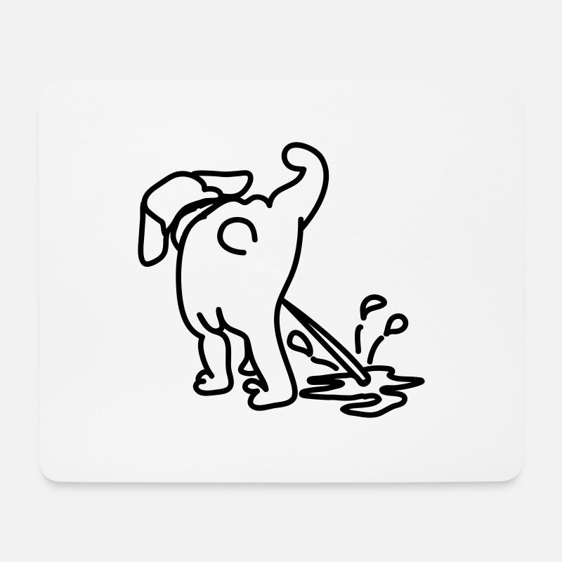 pinkelhund - Mousepad (Querformat) - Weiß