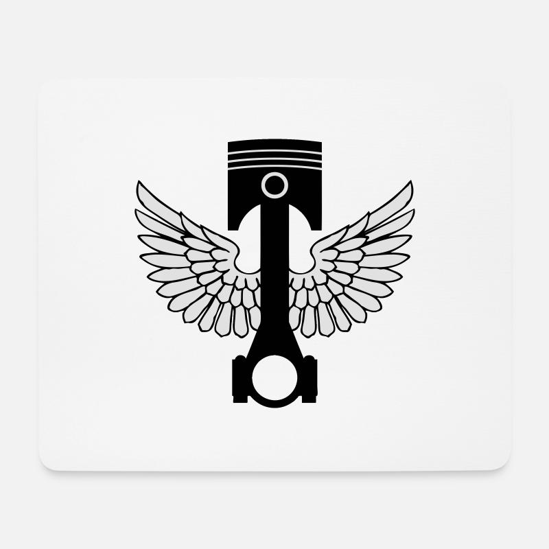 Kolben und Kolbenstange - Mousepad (Querformat) - Weiß