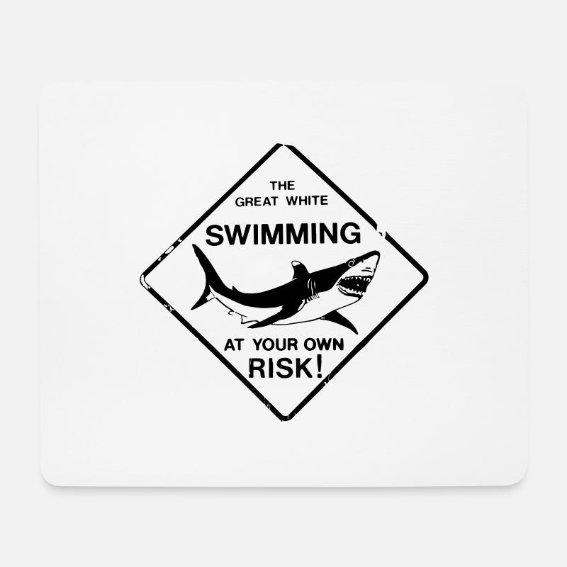 White Shark Great White - Mouse Pad (horizontal) - white