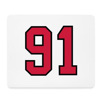 91 sports jersey football number new - Mouse Pad (horizontal) - white - Front