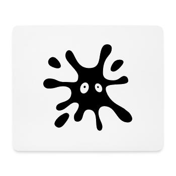 tache noire avec les yeux - Tapis de souris (format paysage) - blanc - Devant
