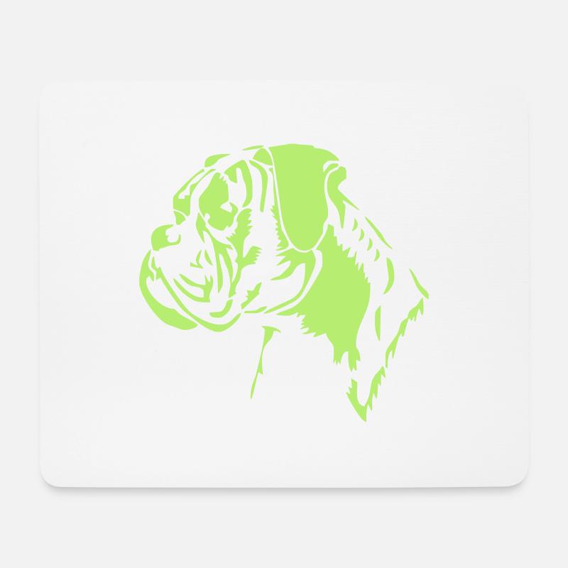 Boxer Kopf - Mousepad (Querformat) - Weiß