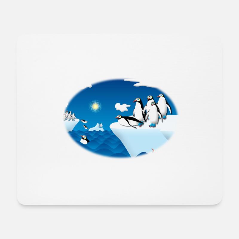 Pinguine - Mousepad (Querformat) - Weiß