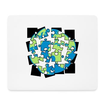 Earth puzzle parts puzzle piece puzzle build spi - Mouse Pad (horizontal) - white - Front