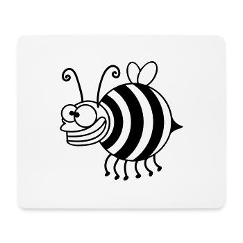 Funny thickness crazy bee - Mouse Pad (horizontal) - white - Front