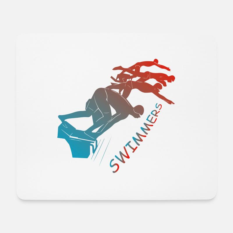 Swim - Mousepad (Querformat) - Weiß