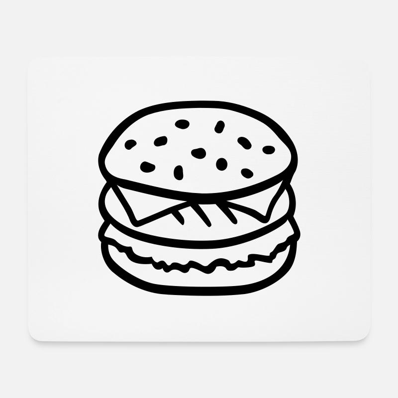Burger - Mousepad (Querformat) - Weiß