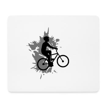 klecks tropfen spritzer farbe fahrrad fahren silho - Mousepad (Querformat) - Weiß - Vorne