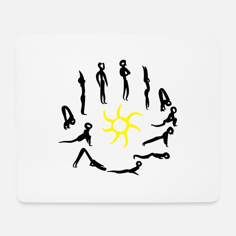Yoga Sonnengruß - Sonnengruss - exklusiv - Mousepad (Querformat) - Weiß