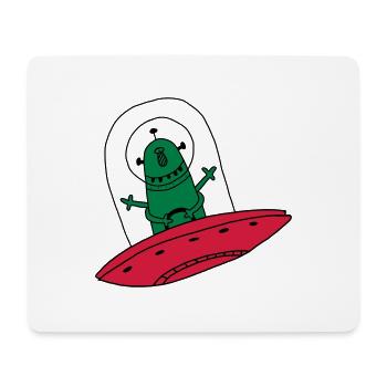 UFO Ovni Fusée Martien Enfant Naissance bébé - Tapis de souris (format paysage) - blanc - Devant