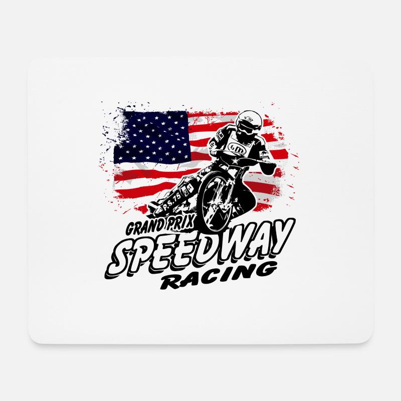Speedway - USA Flag - Mousepad (Querformat) - Weiß